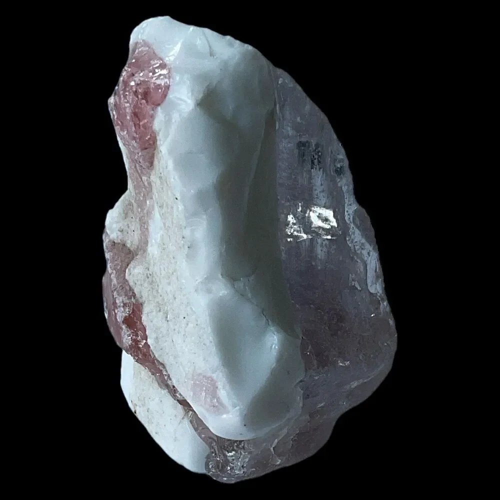 Pink Milk Glass Art Glass Layered Cullet Glowing Manganese Slag‎ Glass #4GL112